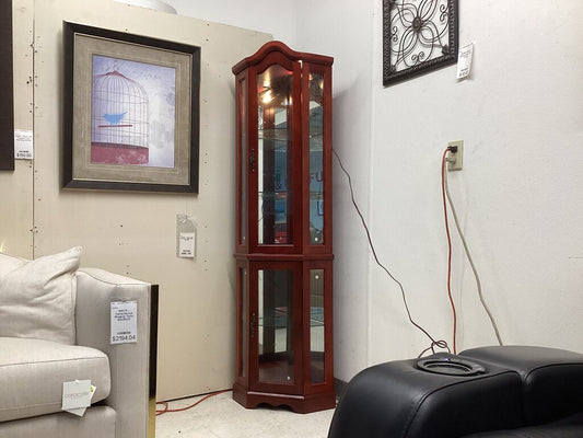 85797 Belleze Lighted Corner Curio Cabinet 22x17x70