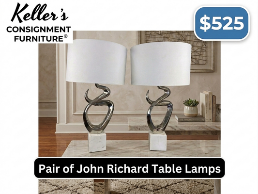 85790 - Pair of John Richard Sculpted Designer 34in Table Lamps