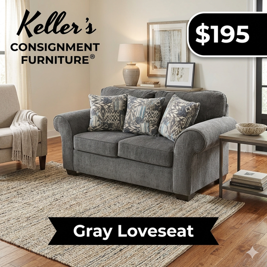 85796 - Marcy Nickel Gray Loveseat 72x37x35