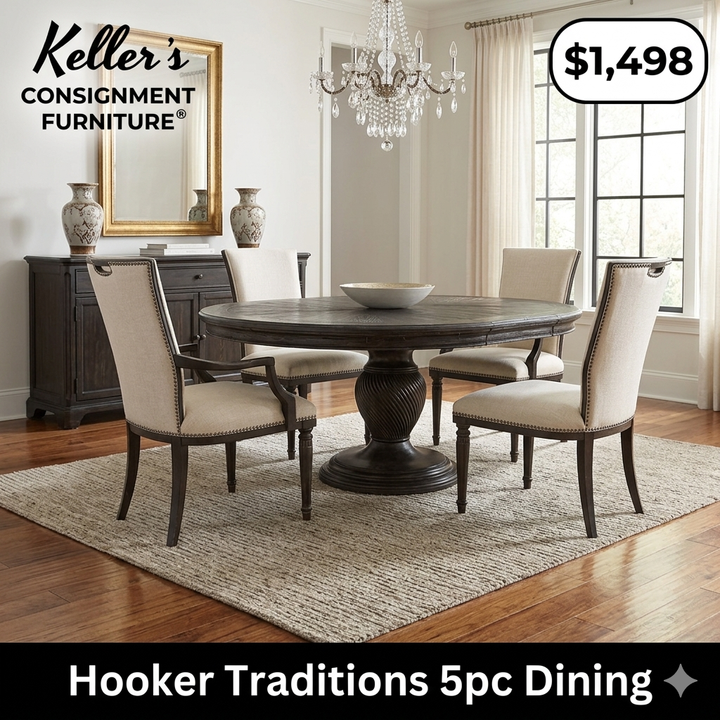 80809 - Hooker 5pc Traditions Dining Table 54x54-74x30