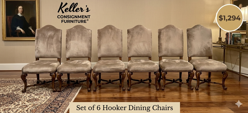 85149 - Hooker Set of 6 Upholstered Camel Back Side Chairs 24x24x48