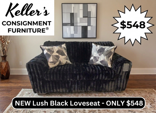 Lush Black NEW Loveseat 69x38x38 (7602)