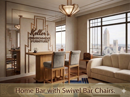 85870 - Home Bar w/Swivel Bar Chairs 46-72x22x41