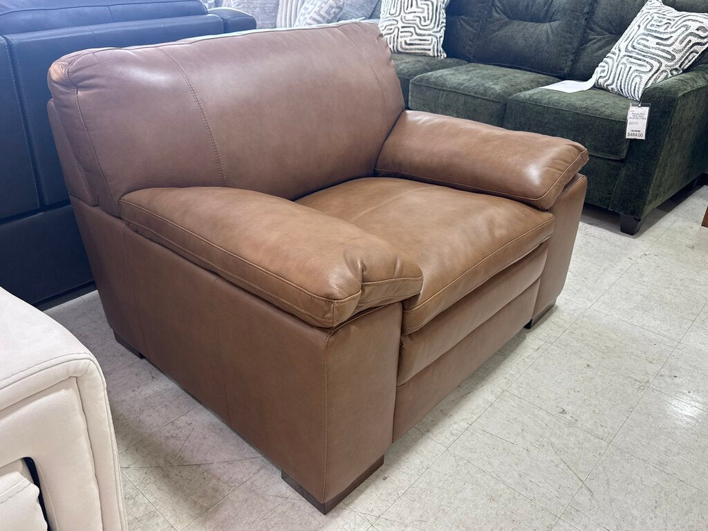85973 - Simon Li Leather Berlin Honey Chair 50x43x36