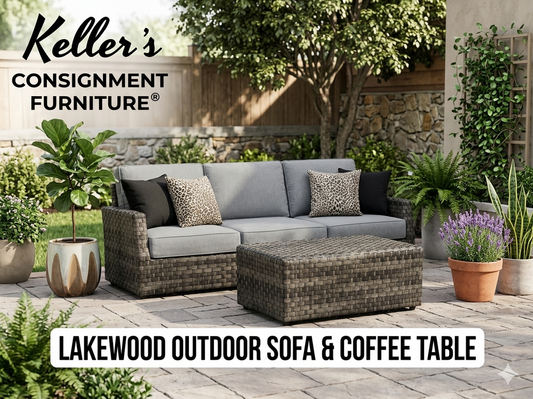 85934 - Lakewood II Outdoor Sofa w/Pillows and Coffee Table (108x33x36)(44x24x19)