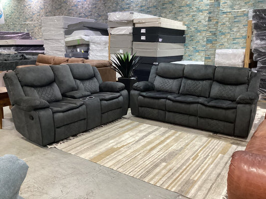 Silverado Gray NEW Motion Sofa & Loveseat 88/78x34x40