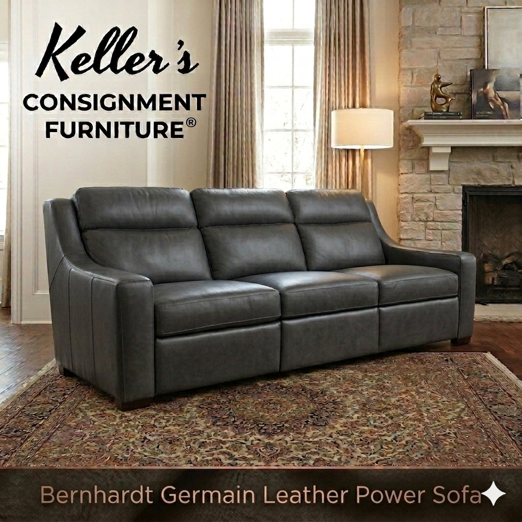 85640 (8538-1) Bernhardt Germain Leather Power Reclining Sofa 85x38x39