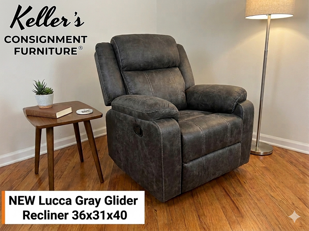 Lucca Gray NEW Glider Recliner 35x31x40 (679022)