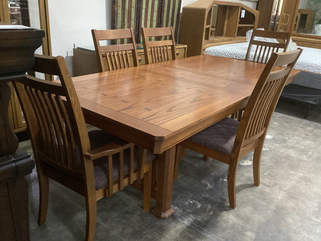 86101 Mission Style 6pc Dining 42x71-83x30