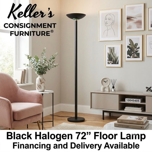 86111 - Black Halogen Floor Lamp 72in