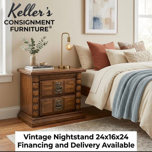 86120 - Vintage Wood Nightstand 24x16x24