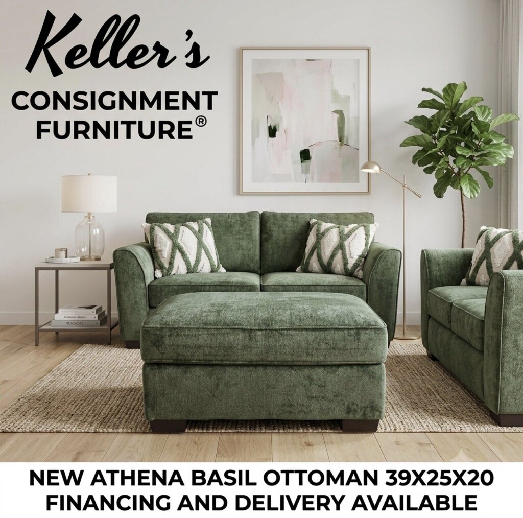 Athena Basil NEW Ottoman 39x25x20