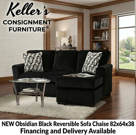Obsidian Black NEW Sofa Chaise 82x64x38 (3903)