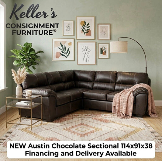 Austin Chocolate NEW Sectional 114x91x38 (5651-52)