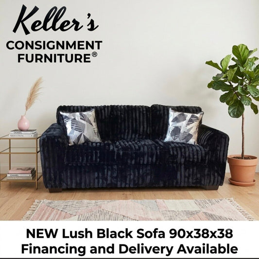 Lush Black NEW Sofa 90x38x38 (7603)