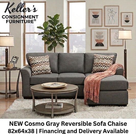 Cosmopolitan Gray NEW Reversible Sofa Chaise 82x64x38 (3903/3905 COSG)