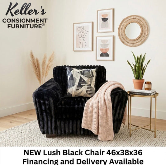 Lush Black NEW Chair 46x38x36 (7601)