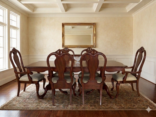 86186 Mahogany Finish 7pc Dining Set 68x44x30