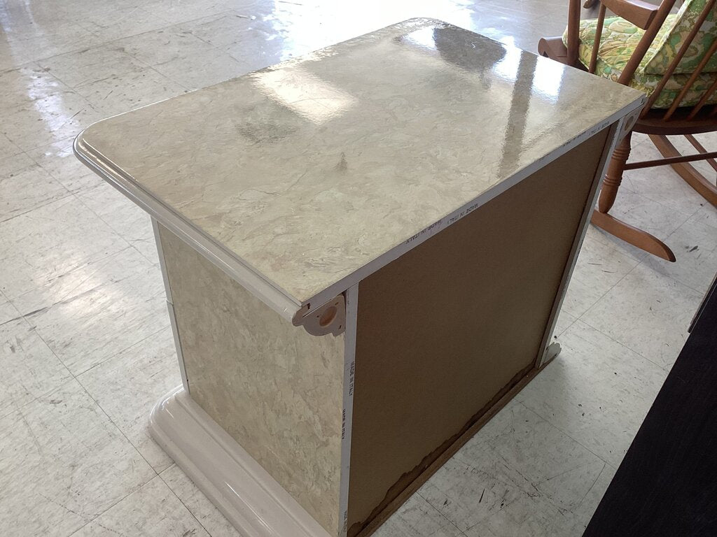 86198 - Italian Made Faux Travertine Nightstand 30x19x29