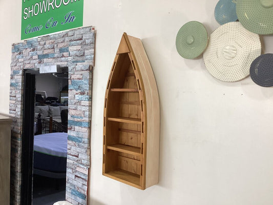 86224 Solid Wood Boat Bookcase 16x6x37