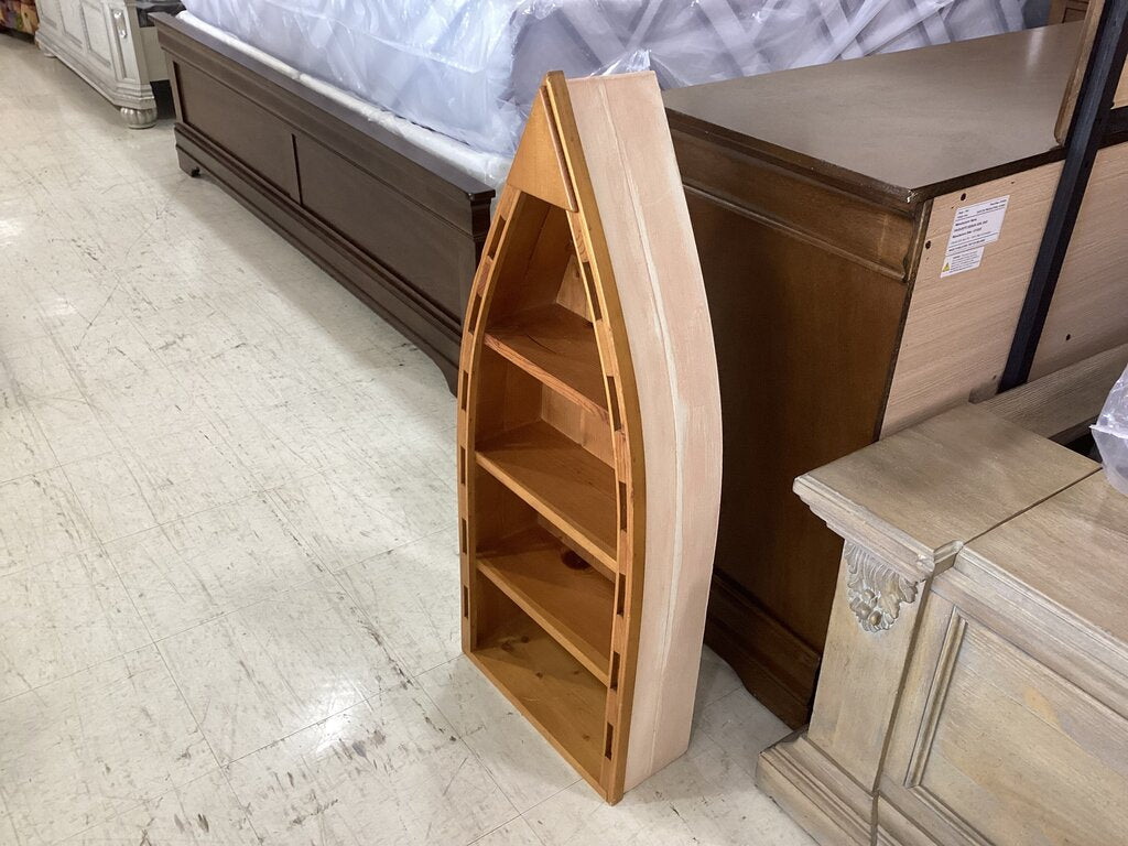 86224 Solid Wood Boat Bookcase 16x6x37