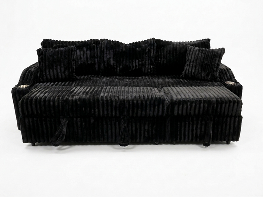 Lillian Black Corduroy NEW Sleeper Sofa 84x31x32