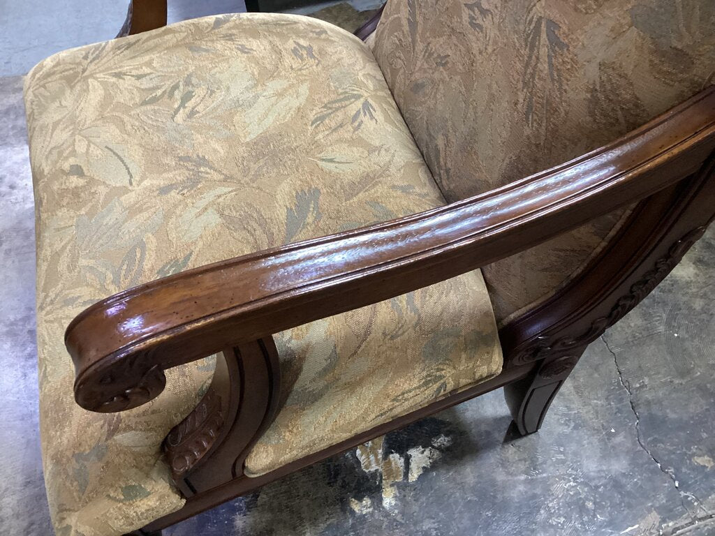 86325 - Carved Wood Armchair 27x25x37