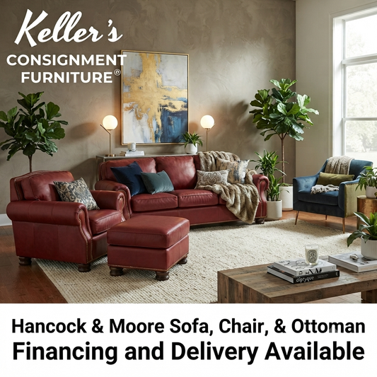 86358 - Hancock & Moore Sofa, Chair & Ottoman (86/39x43x37 o-27x21x17)