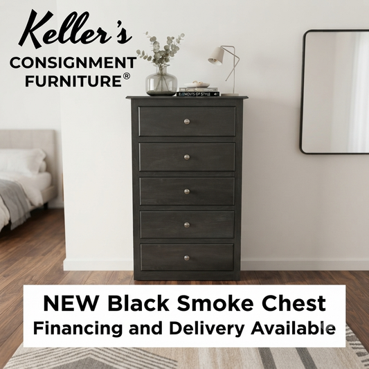244416 - Black Smoke NEW 5 Drawer Chest 24x16x44