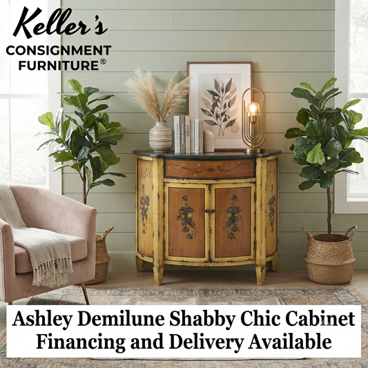 86365 - Ashley Demilune Shabby Chic Cabinet 32x16x38
