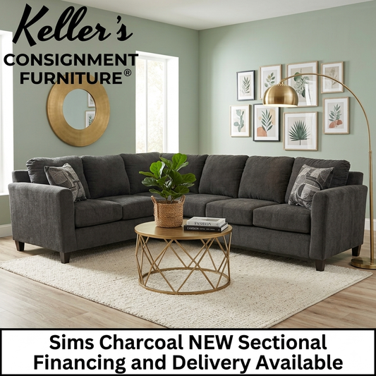 Sims Charcoal NEW Sectional 104x80x36