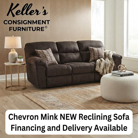 Chevron MInk NEW Reclining Sofa 90x41x40 (1403-S)