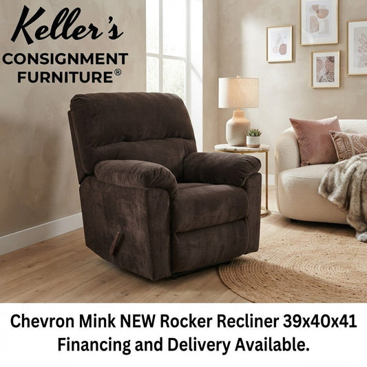 Chevron Mink NEW Rocker Recliner 39x40x41 (2450)