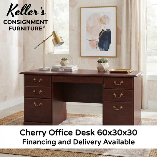 86437 - Cherry Office Desk 60x30x30
