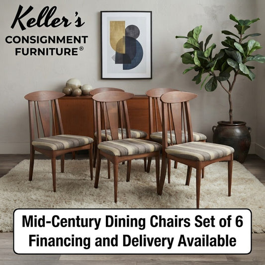 86485 - Mid-Century Dining Chairs Set of 6 20x18x36