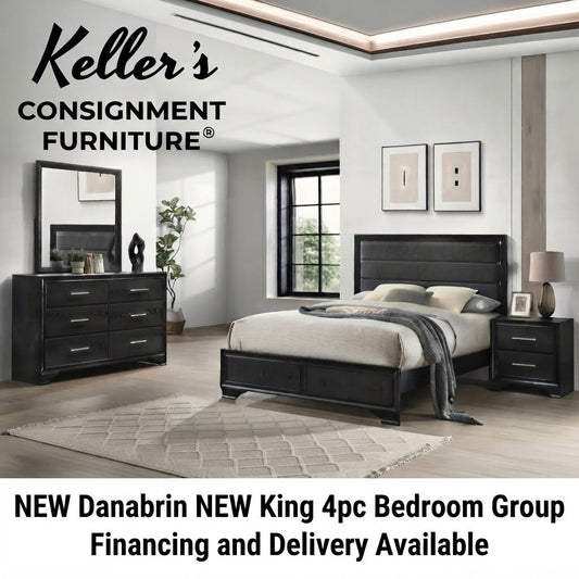 Danabrin NEW King 4pc Bedroom Group (79x84x53)(58x17x36-75)(24x17x24)