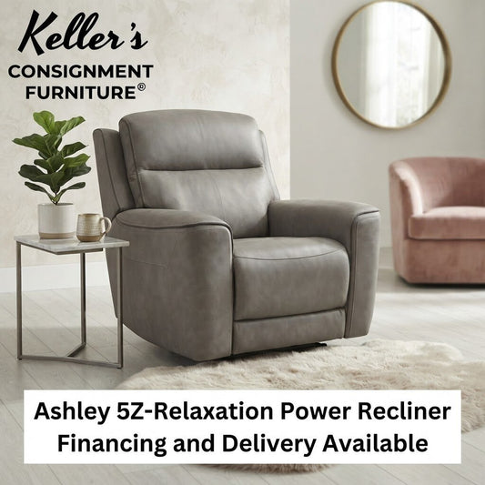 86558 - Ashley 5Z-Relaxation Leather Power Recliner 42x41x43