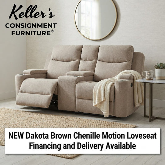Dakota Brown Chenille New Motion Loveseat (664321)