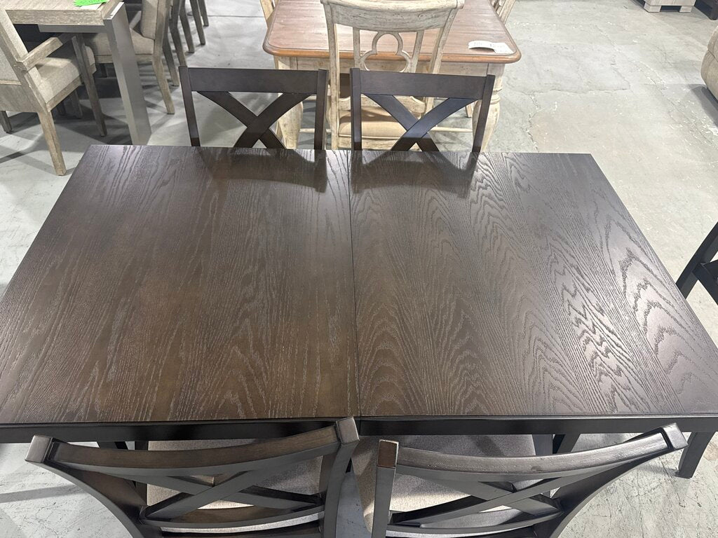 86621 - Modern Farmhouse 7pc Dining w/Butterfly Leaf 40x62-80x30