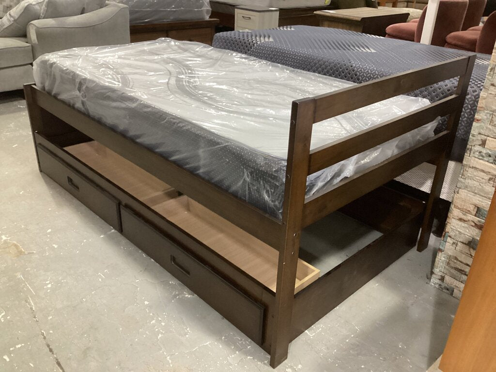 Twin Platform Bed Frame w/Storage Drawers 43x80x38
