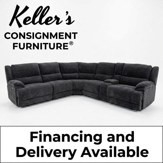 86673 Timberland Six Piece Lucie Charcoal Power Sectional 134x121x40