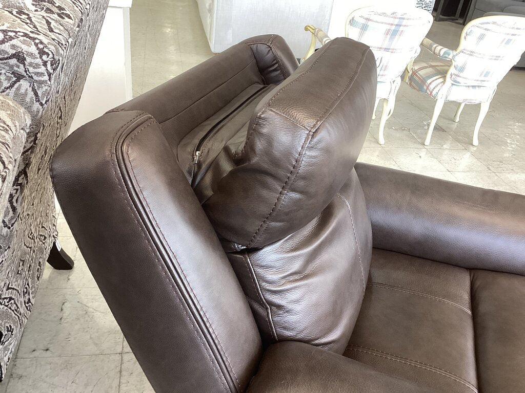 86692 - Brown Leather Power Recliner 39x40x42
