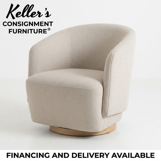 86698 - Cream Fabric Swivel Chair 30x31x30