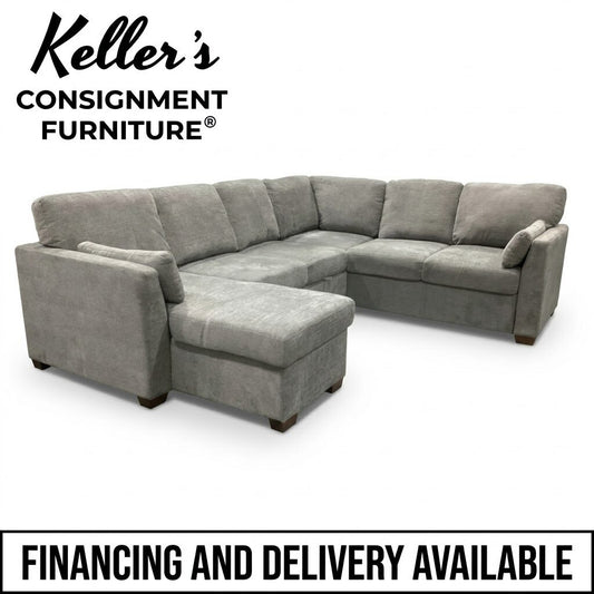 86685 - Sleeper Power Sectional Gray Fabric 70x60x21