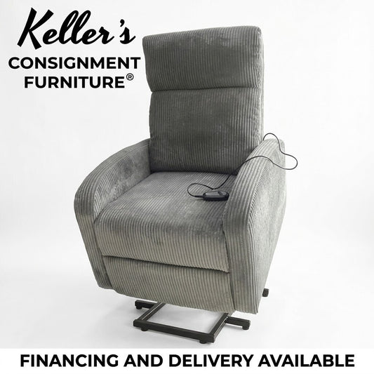 Pilot Power Lift Chair Dark Gray Fabric 28x30x40