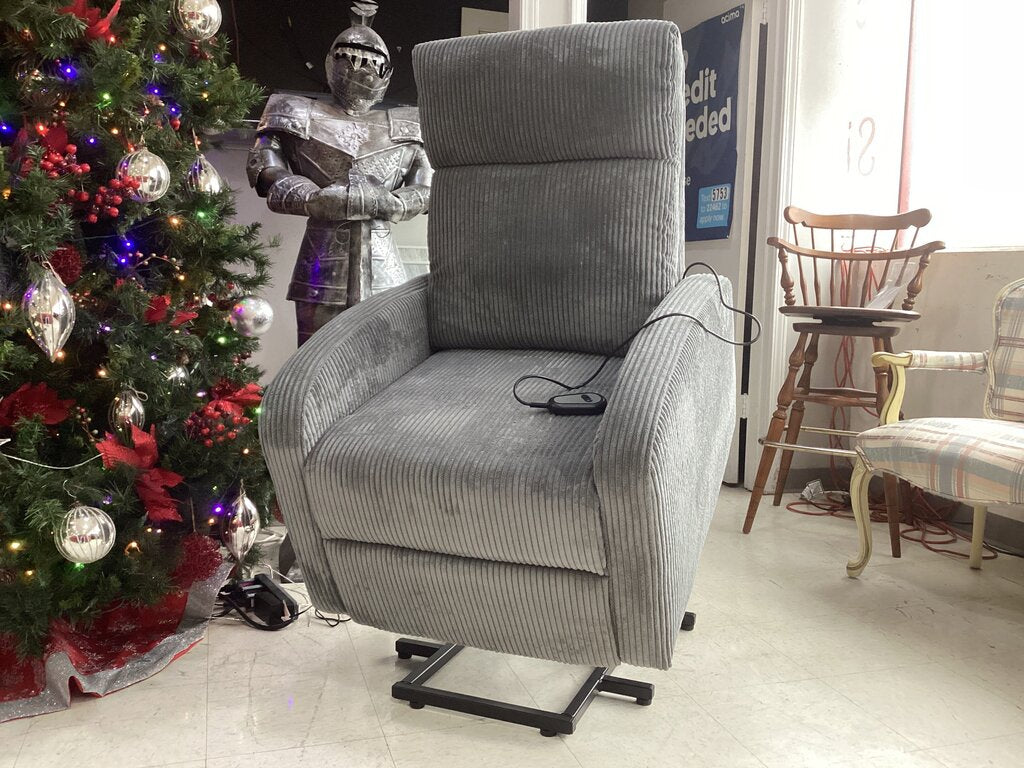 Pilot Power Lift Chair Dark Gray Fabric 28x30x40