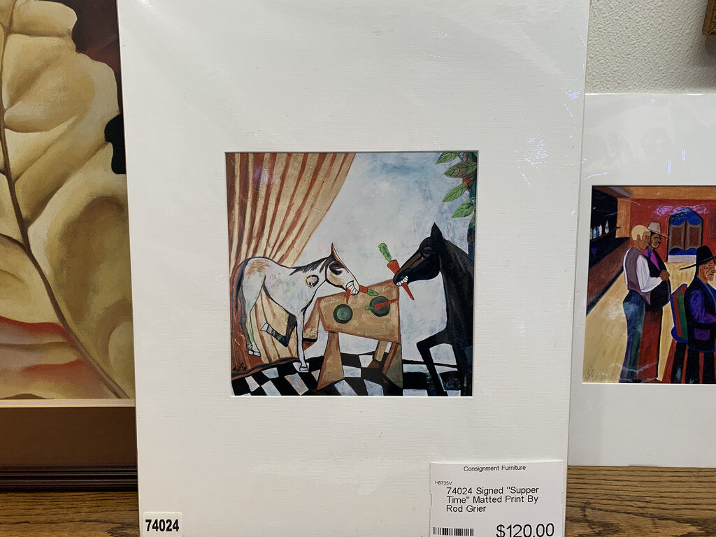 74024 - Matted Print "Supper Time" Signed By Rod Grier 16x20