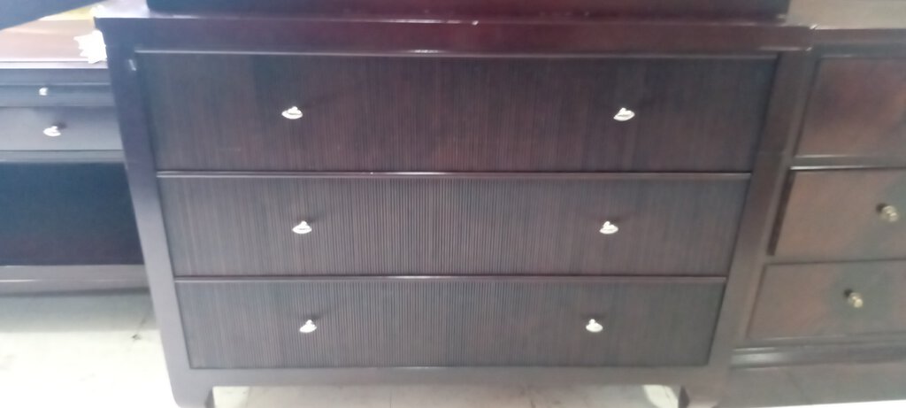 79204 (8393-7) Barbara Barry Reeded Mahogany 2pc Armoire 48x24x78