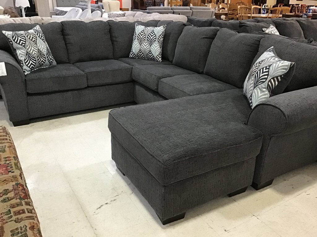 Charisma Smoke NEW 2pc Sectional w/Chaise 123x95x38 (3051/3052/3055)