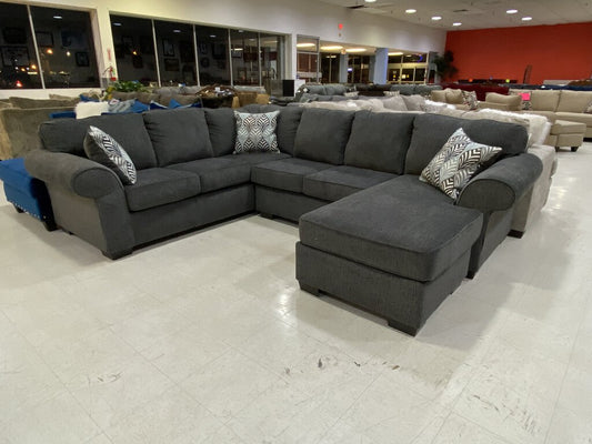 Charisma Smoke NEW 2pc Sectional w/Chaise 123x95x38 (3051/3052/3055)